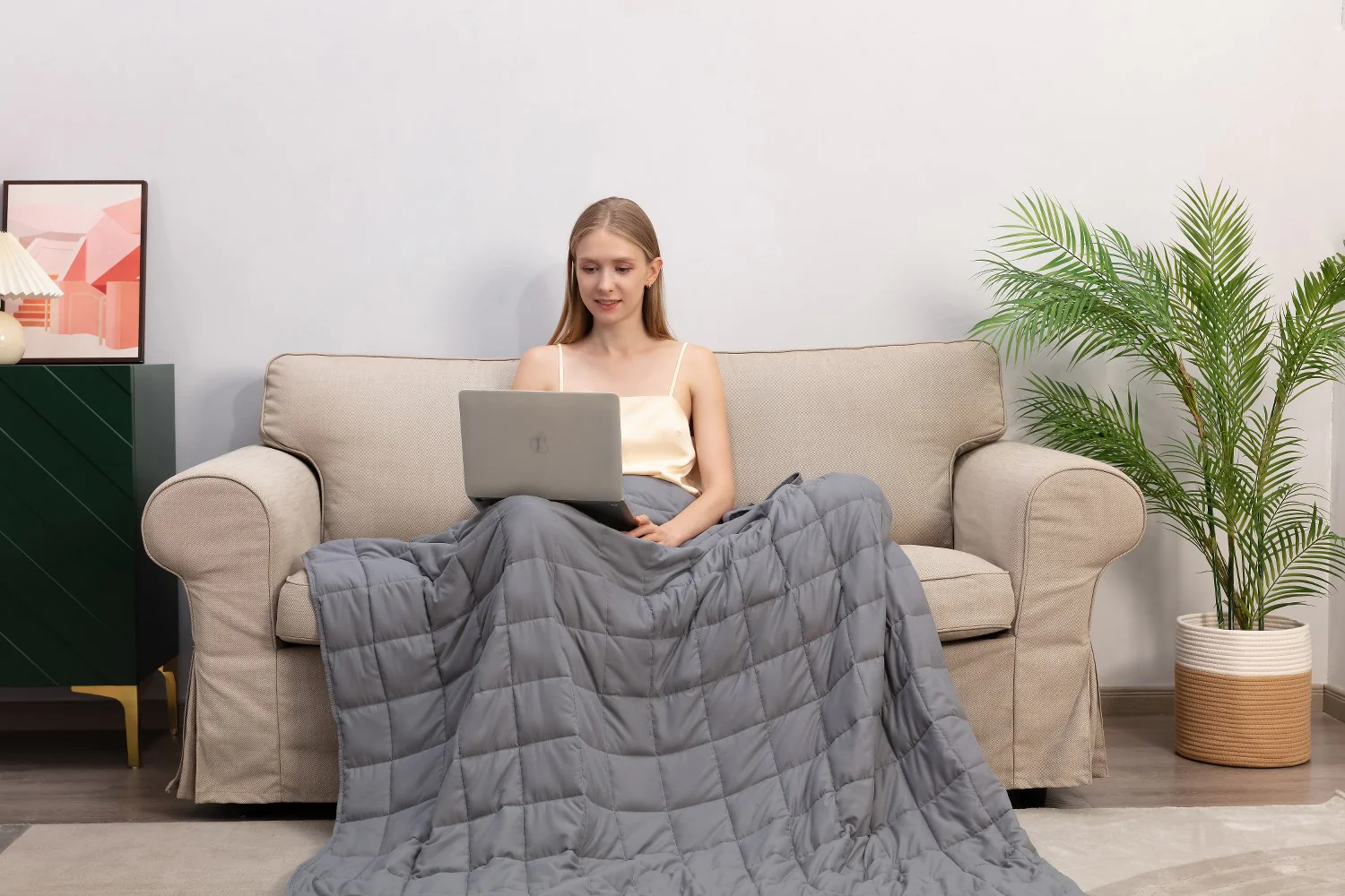 Best Weighted Blanket King Size - Cool Bamboo Gray Comforter for Deep Relaxation - Image 6