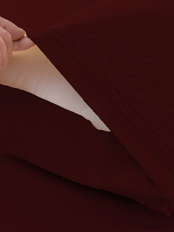 Burgundy Bamboo Bed Sheets - Cooling Comfort For Modern Bedrooms - Image 3