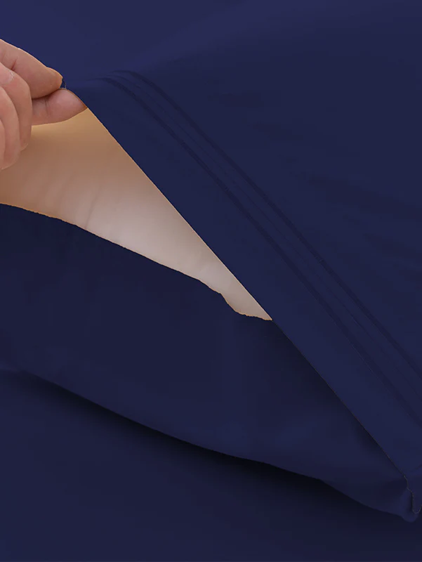 Navy Blue Bamboo Bed Sheets - Cooling Comfort For Modern Bedrooms - Image 3